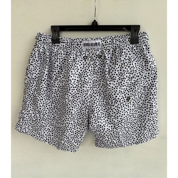 Polka Dot Swim Shorts By Bondi Beamers - Elastic Waist & Drawstring - Lightweigh - Picture 2 of 5